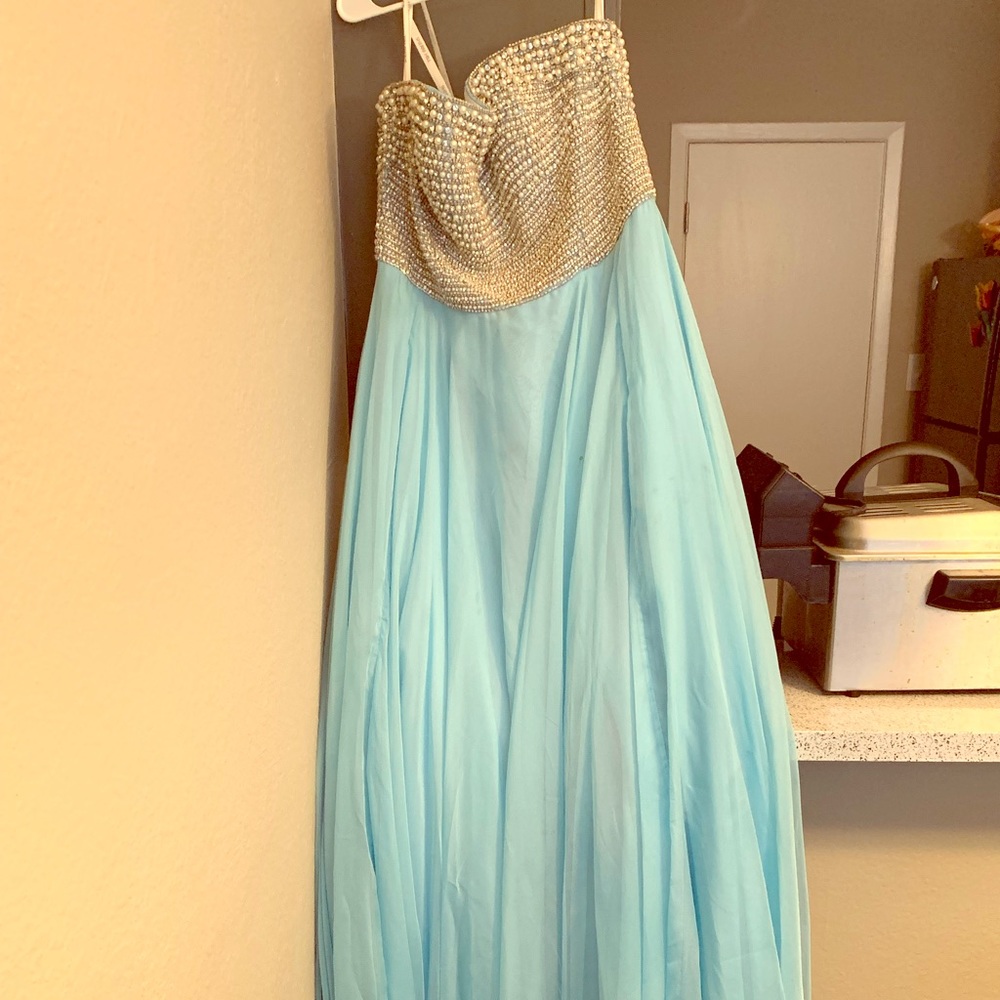 Ice blue prom dress